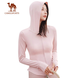 CAMEL SPORTS駱駝 女士冰絲防曬服 修身短款立領運動夾克 透氣輕便外套