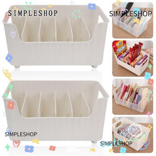 SIMPLESHOP 廚房調味品收納架,帶隔板大容量桌面收納盒,可拆卸 6 格調味包收納盒,用於文具和化妝