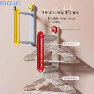 MIQUEL晾衣架,伸縮式塑膠衣架,便攜的雙層吸盤壁掛式伸縮衣架堆高機壁櫥整理
