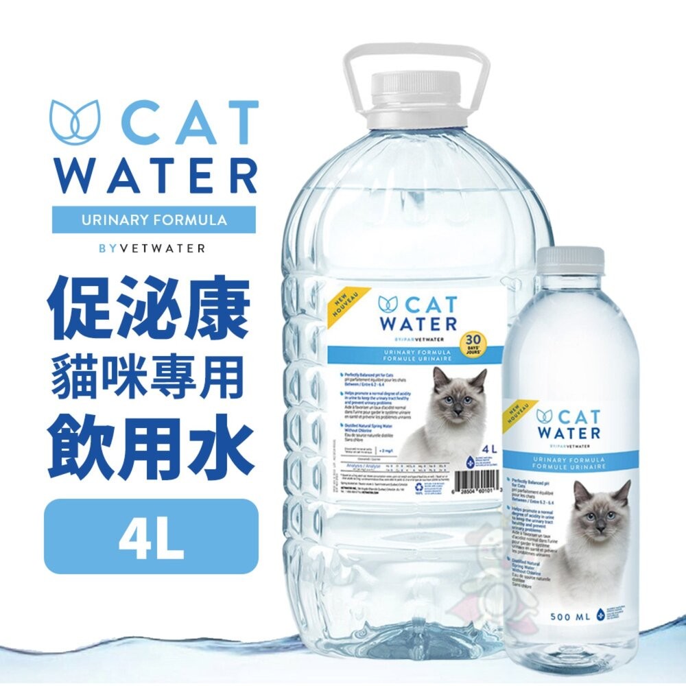 Catwater 促泌康 喵喝水｜促泌康(冰川水)4L 貓咪專用限定飲用水 泌尿保健 貓專用『WANG』