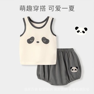 💯蝦皮精選直供#嬰兒背心套裝夏季薄款寶寶純棉衣服嬰兒背心T恤嬰幼兒無袖上衣夏