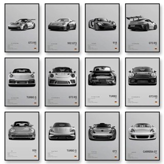 992 GT3 GT2 RS 跑車帆布牆藝術印刷海報 Turbos GT4 RS 918 裝飾畫現代家居裝飾