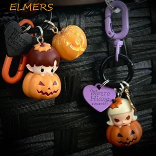 ELMERS可愛吊墜,裝飾品裝飾件卡哇伊娃娃鑰匙扣,卡通片南瓜燈籠萬聖節金屬汽車鑰匙扣電話