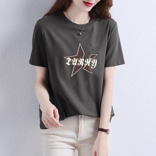 衣時尚 大碼上衣 短袖T卹 印花T卹 T恤衫 中大尺碼 M-4XL新款寬鬆時尚印花設計顯瘦洋氣百搭上衣-4086.