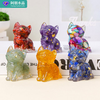 ✨ 天然水晶 工藝品 居家擺件 ✨天然水晶碎石可愛貓咪擺件水晶天然小貓咪傢居辦公可愛裝飾品 TRSST
