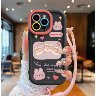 粉色兔子卡通手機殼 iPhone 16 Pro Max Plus iPhone15 14 13 12 11 Pro Ma