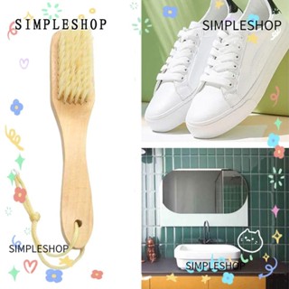 SIMPLESHOP 軟刷、鬃毛木清潔刷、掛孔舒適手柄帽子刷,適用於廚房浴室