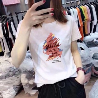 衣時尚 大碼上衣 短袖T卹 印花T卹 T恤衫中大碼 M-4XL新款圓領正肩短袖遮肉顯痩ins小眾上衣-4094.