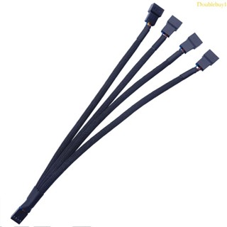 DOU 4PIN黑色主機板風扇線Y分線器PWM線電腦PC風扇電源延長線4路27CM 10 6in