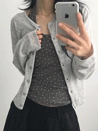 Codibook｜韓國 DAILYJOU 克萊兒基本款短版開襟外套［現貨-灰色］針織外套 女裝