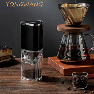 YONGWANG咖啡豆磨,可調節厚度USB充電電動咖啡研磨機,三角稜形陶瓷磨芯自動咖啡豆研磨機