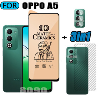 3 合 1 適用於 OPPO A5 鋼化玻璃磨砂遊戲螢幕保護膜適用於 OPPO A5 Pro 陶瓷磨砂螢幕保護膜
