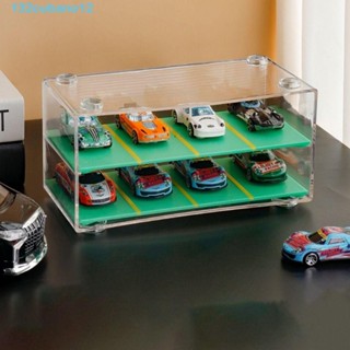 CUBANO汽車壓鑄收納盒,塑膠透明的汽車模型展示盒,可堆疊1:64有停車位8槽展示盒活動模型