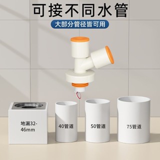 三頭洗衣機防溢二合一分水器三通廚房下水管5.24接頭防漏通用型排水管