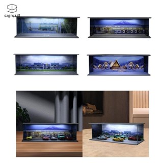 [szgrqkj3] 景觀保護帶輕型桌面裝飾展示架 1/64 模型汽車展示櫃,適用於玩具車收藏家