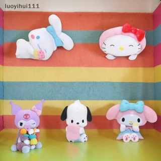 三麗鷗 [lyi] 5PCS Kuromi Sanrio Melody 娃娃蛋糕裝飾公仔毛絨玩具公仔和擺件兒童生日禮物