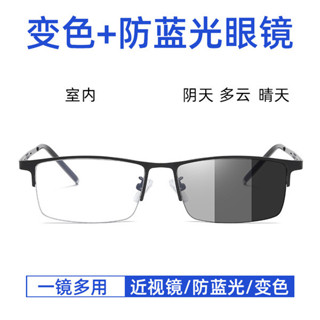 黑框眼鏡 眼鏡防滑 半框眼鏡 半匡眼鏡 眼鏡框 無框眼鏡 變色防藍光近視眼鏡框男商務時尚經典半框超輕平光鏡抗疲勞護目鏡