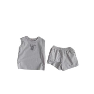 【怡幼童裝】📣韓版ins男女寶寶嬰幼童夏日薄棉新款boy背心兩件套短袖休閒兒童套👑