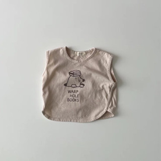 【怡幼童裝】💕韓版ins男女寶寶棉背心無袖T桖上衣卡通圖案潮流上衣百搭透氣T桖💛