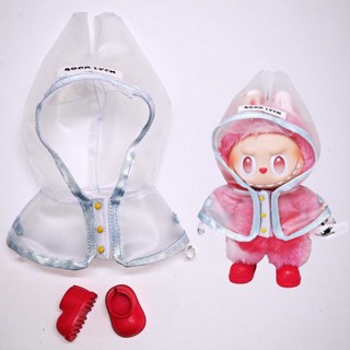 15cm 17cm Labubu 衣服透明雨衣適用於 Labubu V1 V2 V3