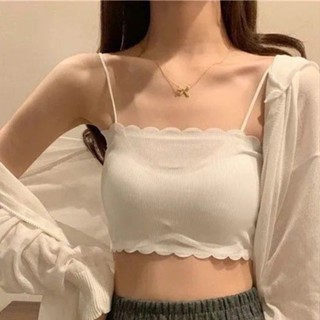 衣時尚 上衣 胸罩 內搭 吊帶 背心 小可愛 無袖上衣 新款冰絲無痕裹胸抹胸式學生內衣女發育期聚攏打底薄款-4056.