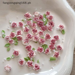 F8ph 1 袋 3D 混合尺寸樹脂珍珠粉玫瑰美甲飾品花卉配件材料美甲裝飾美甲沙龍用品 DIY f8ph