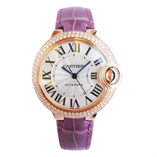 Cartier 卡地亞女表藍氣球33表徑鑲鑽自動機械手錶女W6920069
