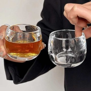玻璃瓶水壺 咖啡隨行杯 【8只裝】扳指杯水晶玻璃杯水杯家用喝水主人杯高檔厚酒杯泡茶杯