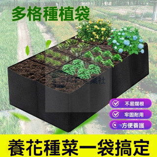 🔥桃園出貨毛氈無紡佈育苗袋 種植箱 種植袋 蔬菜袋 陽臺植物袋 樓頂種菜箱 長方形超大八口加厚