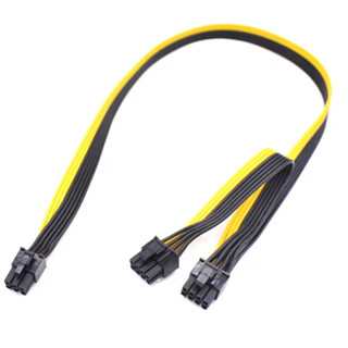 18AWG 伺服器電源板 6pin 轉雙 PCI-E 8(6+2) PC 顯示卡電源分配器電纜線系列電路用於 BTC