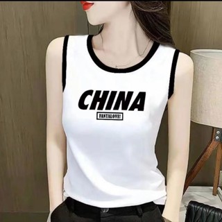 背心 上衣 女裝 無袖 女背心 字母 印花 吊帶背心 外出 顯瘦 復古 無袖上衣 夏季 百搭 潮流 韓系 打底衫 百搭