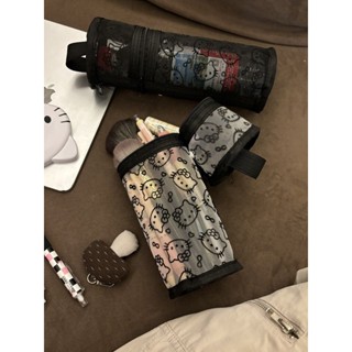 多用款大容量kitty網紗便攜水桶筆袋化妝包刷包手提可站立耐髒