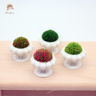 ABongBang 4 件娃娃屋微型盆栽迷你綠色植物盆栽模擬樹迷你植物模型家居花園裝飾玩具不錯