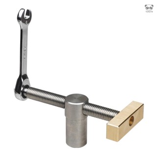 木工桌面虎鉗卡榫擋條固定工具 黃銅擋塊 木工diy實用工具 帶8mm不鏽鋼棘輪扳手 適用直徑20mm桌洞