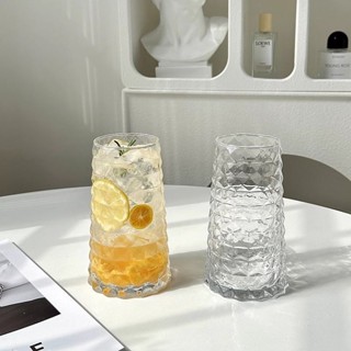 【精品水杯】冰川杯 高顏值水杯 網紅鑽石水果茶杯玻璃水杯子冰美式咖啡杯果汁杯冷飲料飲品杯夏季 茶杯 水杯 飲料杯 接待