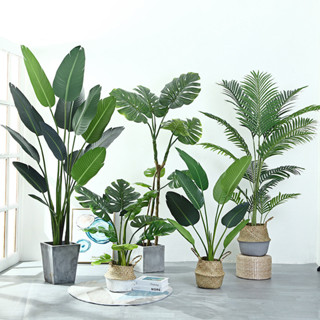 北歐家居客廳大型植物裝飾 模擬盆栽 模擬樹 模擬綠植 假花擺設樹 高階輕奢模擬綠植盆栽 裝飾盆栽落地擺件 簡約自然環保