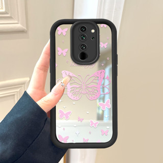 REDMI XIAOMI HP 小米紅米 Note 8 Pro 適用於惠普外殼手機殼 Cesing 軟蓋粉色蝴蝶 878