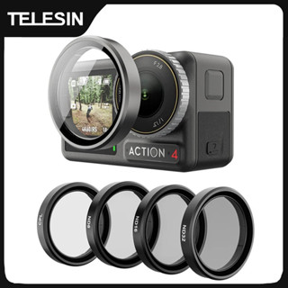 TELESIN CPL ND8 ND16 ND32 鏡頭套裝鋁閤金框架適用於大疆 OSMO Action 3 4 5pr