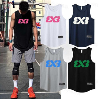 🐱 限時下殺 美式3x3背心 跑步運動上衣 籃球寬鬆背心 排汗透氣背心 速乾網眼無袖籃球運動速幹無袖訓練服 a