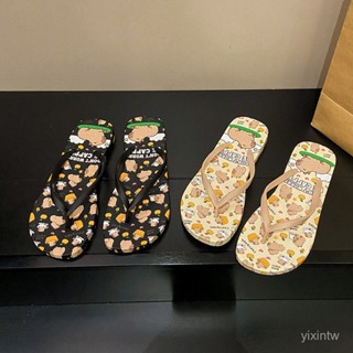 人字卡皮拖鞋新款軟底防滑沙灘鞋女卡通外穿夾腳女夏季夾闆拖巴拉