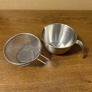 304不銹鋼量杯帶刻度量杯咖啡萃取杯瀝水籃廚房打蛋杯304不銹鋼量杯帶刻度烹飪杯咖啡20250531