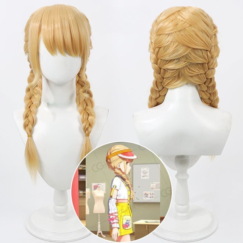 台灣出貨🎀 學園偶像大師 藤田琴音cos假髮 藤田琴音 藤田琴音假髮 偶像大師 仿真頭皮 一體盤髮 學園 cosplay
