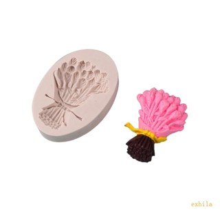 Exhila Tulips Bouquet 矽膠模具 DIY 蛋糕糕點烘焙模具用於製作巧克力軟糖杯的蛋糕裝飾工具
