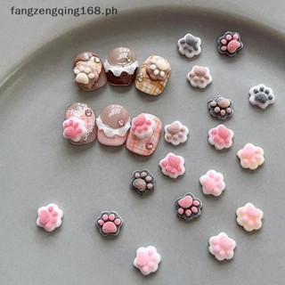 F8ph 10 件 3D 毛絨迷你貓爪美甲魅力天鵝絨樹脂美甲裝飾卡通 DIY 美甲沙龍派對冬季女孩 f8ph
