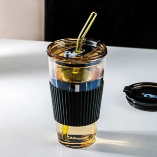 珍奶杯 珍珠奶茶杯 吸管杯 樂扣樂扣玻璃吸管杯女生耐熱水杯男咖啡杯便攜式新款2024豆漿果汁