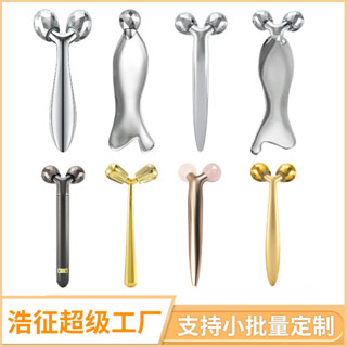 熱賣#熱銷3D滾輪按摩器 麵部手動按摩棒 提拉緊緻手持金屬按摩儀RX11