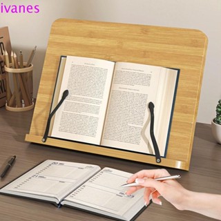 IVANES01木製書架,舒適閱讀折疊式的閱讀架,防滑穩定的8個可調式傾斜角度食譜支架