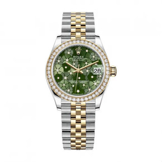 ROLEX勞力士手錶日誌型女表綠盤鑽黃金鋼帶機械錶M278383RBR-0032