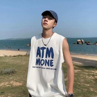 外穿上衣男士背心ins風套頭衫[S530]無袖T恤男夏季外穿寬鬆坎肩運動背心ins潮牌健身籃球薄款潮流上衣