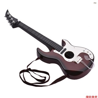 新款兒童模擬貝司吉他 4 弦迷你樂器教育吉他貝司玩具兒童初學者 19 英寸